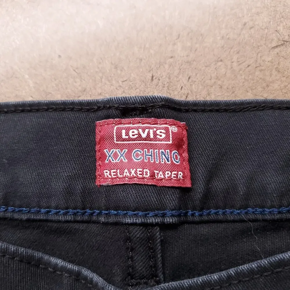 Levi's XX Chino Relaxed Taper Pants Men 29 Black Stretch Minimalist Streetwear